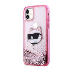 Karl Lagerfeld Karl Lagerfeld Liquid Glitter NFT Choupette Head - etui za iPhone 11 (roza)