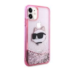 Karl Lagerfeld Karl Lagerfeld Liquid Glitter NFT Choupette Head - etui za iPhone 11 (roza)