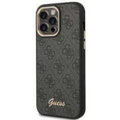 Guess Kovinsko ohišje z obrisi kamere Guess 4G - Ohišje za iPhone 14 Pro Max (črno)