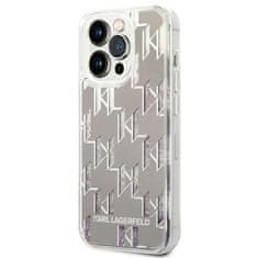 Karl Lagerfeld Karl Lagerfeld Monogram Liquid Glitter - Ohišje za iPhone 14 Pro (srebrno)