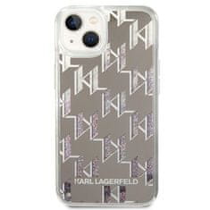 Karl Lagerfeld Karl Lagerfeld Monogram Liquid Glitter - ohišje za iPhone 14 Plus (srebrno)