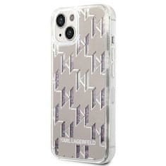 Karl Lagerfeld Karl Lagerfeld Monogram Liquid Glitter - ohišje za iPhone 14 Plus (srebrno)