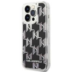 Karl Lagerfeld Karl Lagerfeld Monogram Liquid Glitter - Ohišje za iPhone 14 Pro (črno)