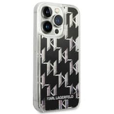 Karl Lagerfeld Karl Lagerfeld Monogram Liquid Glitter - Ohišje za iPhone 14 Pro (črno)