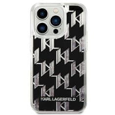 Karl Lagerfeld Karl Lagerfeld Monogram Liquid Glitter - Ohišje za iPhone 14 Pro (črno)