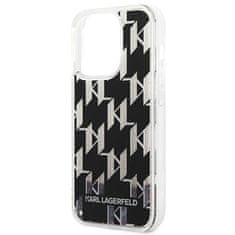 Karl Lagerfeld Karl Lagerfeld Monogram Liquid Glitter - Ohišje za iPhone 14 Pro (črno)