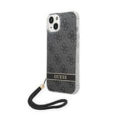 Guess Guess 4G Print Cord - Ohišje z vrvico za iPhone 14 Plus (črno)