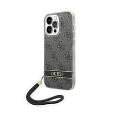 Guess Guess 4G Print Cord - Ohišje z vrvico za iPhone 14 Pro Max (črno)