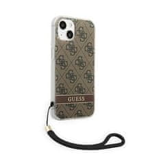 Guess Guess 4G Print Cord - Ohišje z vrvico za iPhone 14 (rjavo)