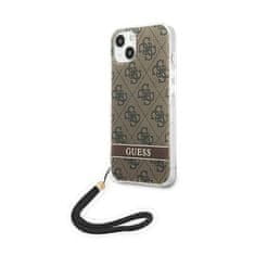 Guess Guess 4G Print Cord - Ohišje z vrvico za iPhone 14 (rjavo)