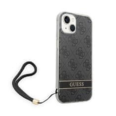 Guess Guess 4G Print Cord - Ohišje z vrvico za iPhone 14 Plus (črno)