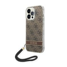 Guess Guess 4G Print Cord - Ohišje z vrvico za iPhone 14 Pro Max (rjavo)