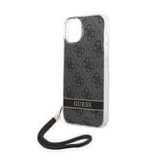 Guess Guess 4G Print Cord - Ohišje z vrvico za iPhone 14 Plus (črno)