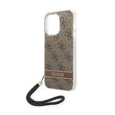 Guess Guess 4G Print Cord - Ohišje z vrvico za iPhone 14 Pro Max (rjavo)