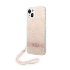 Guess Guess 4G Print Cord - Ohišje z vrvico za iPhone 14 Plus (roza)