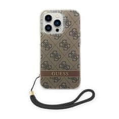 Guess Guess 4G Print Cord - Ohišje z vrvico za iPhone 14 Pro Max (rjavo)