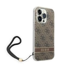 Guess Guess 4G Print Cord - Ohišje z vrvico za iPhone 14 Pro Max (rjavo)