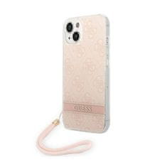 Guess Guess 4G Print Cord - Ohišje z vrvico za iPhone 14 (roza)