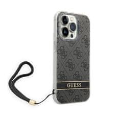 Guess Guess 4G Print Cord - Ohišje z vrvico za iPhone 14 Pro (črno)