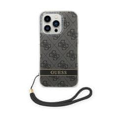 Guess Guess 4G Print Cord - Ohišje z vrvico za iPhone 14 Pro (črno)