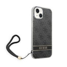 Guess Guess 4G Print Cord - Ohišje z vrvico za iPhone 14 (črno)