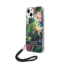 Guess Guess Flower Cord - Ovitek z vrvico za iPhone 14 (modri)