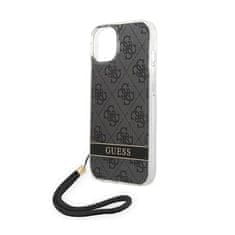 Guess Guess 4G Print Cord - Ohišje z vrvico za iPhone 14 (črno)