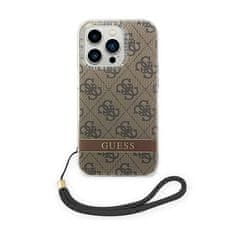 Guess Guess 4G Print Cord - Ohišje z vrvico za iPhone 14 Pro (rjavo)