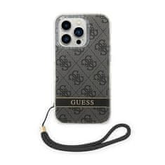 Guess Guess 4G Print Cord - Ohišje z vrvico za iPhone 14 Pro Max (črno)