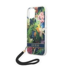 Guess Guess Flower Cord - Ohišje z vrvico za iPhone 14 Plus (modro)