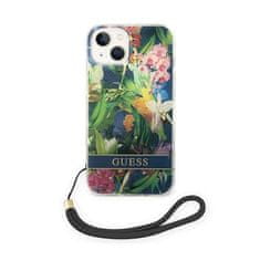 Guess Guess Flower Cord - Ovitek z vrvico za iPhone 14 (modri)