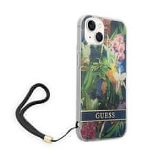 Guess Guess Flower Cord - Ovitek z vrvico za iPhone 14 (modri)