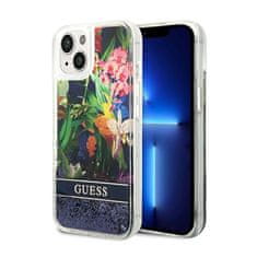 Guess Guess Liquid Glitter Flower - ohišje za iPhone 14 (modro)