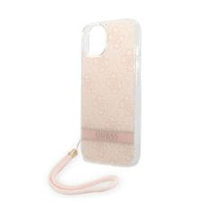 Guess Guess 4G Print Cord - Ohišje z vrvico za iPhone 14 (roza)