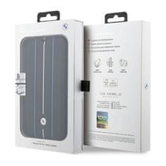 NEW BMW Booktype Leather Stamp Blue Lines - Ohišje za iPhone 14 Pro (črno)