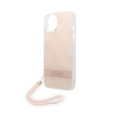 Guess Guess 4G Print Cord - Ohišje z vrvico za iPhone 14 Plus (roza)