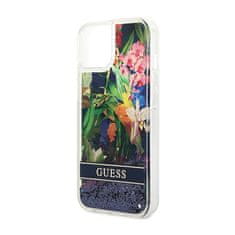 Guess Guess Liquid Glitter Flower - ohišje za iPhone 14 (modro)