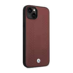 NEW BMW Usnjeni etui za iPhone 14 z diamantnim vzorcem (bordo)