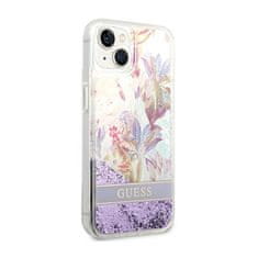 Guess Guess Liquid Glitter Flower - Ohišje za iPhone 14 Plus (vijolično)