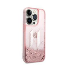 Karl Lagerfeld Karl Lagerfeld Liquid Glitter Big Logo Case - ohišje za iPhone 14 Pro (roza)