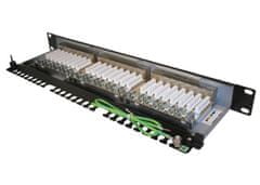 Solarix Patch panel SX24-6-STP-BK STP cat6 24p. 1U