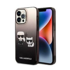 Karl Lagerfeld Karl Lagerfeld Gradient Ikonik Karl &amp; Choupette - Ohišje za iPhone 14 Pro Max (črno)