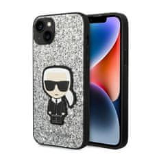 Karl Lagerfeld Karl Lagerfeld Glitter Flakes Ikonik - Ohišje za iPhone 14 Plus (srebrno)