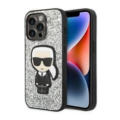 Karl Lagerfeld Karl Lagerfeld Glitter Flakes Ikonik - Ohišje za iPhone 14 Pro Max (srebrno)