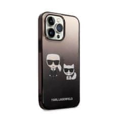 Karl Lagerfeld Karl Lagerfeld Gradient Ikonik Karl &amp; Choupette - Ohišje za iPhone 14 Pro Max (črno)