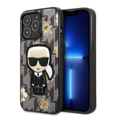 Karl Lagerfeld Karl Lagerfeld Iconic Karl Flower - Ohišje za iPhone 13 Pro Max (sivo)