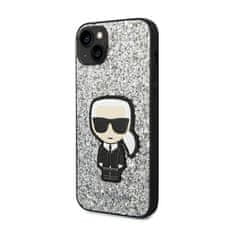 Karl Lagerfeld Karl Lagerfeld Glitter Flakes Ikonik - Ohišje za iPhone 14 (srebrno)