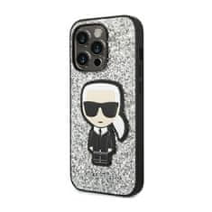 Karl Lagerfeld Karl Lagerfeld Glitter Flakes Ikonik - Ohišje za iPhone 14 Pro (srebrno)