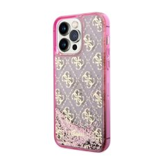 Guess Guess Liquid Glitter Transculent 4G - Ohišje za iPhone 14 Pro (roza)