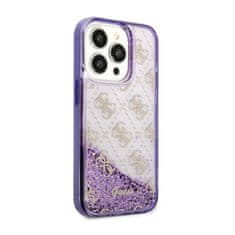 Guess Guess Liquid Glitter Transculent 4G - Ohišje za iPhone 14 Pro (vijolično)